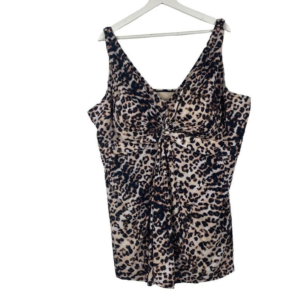 Swimsuits For All Womens size 30 Cheetah Print Swim Dress